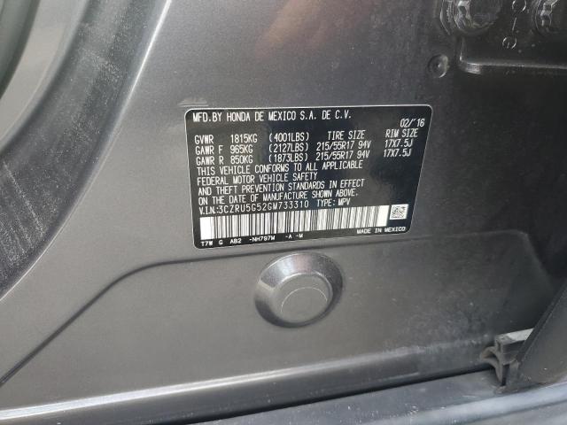 3CZRU5G52GM733310 - 2016 HONDA HR-V EX GRAY photo 14