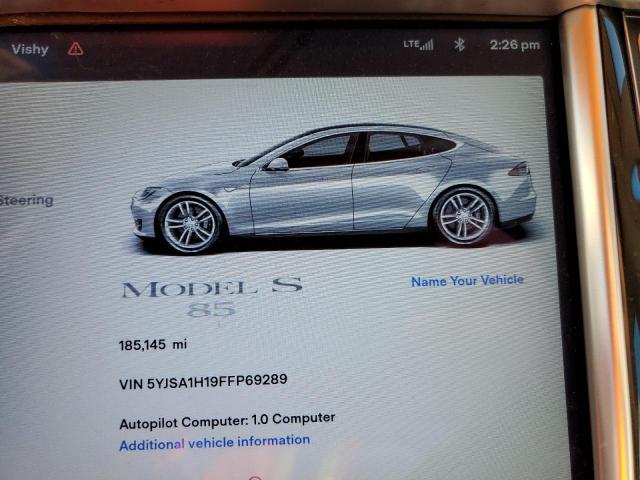 5YJSA1H19FFP69289 - 2015 TESLA MODEL S 85 SILVER photo 9