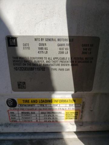 1G1ZC5EU0BF119702 - 2011 CHEVROLET MALIBU 1LT 白色 照片 12