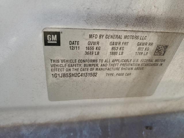 1G1JB5SH2C4131502 - 2012 CHEVROLET SONIC LS 银色 照片 12