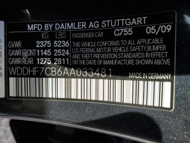 WDDHF7CB6AA033481 - 2010 MERCEDES-BENZ E 550 CHARCOAL photo 12