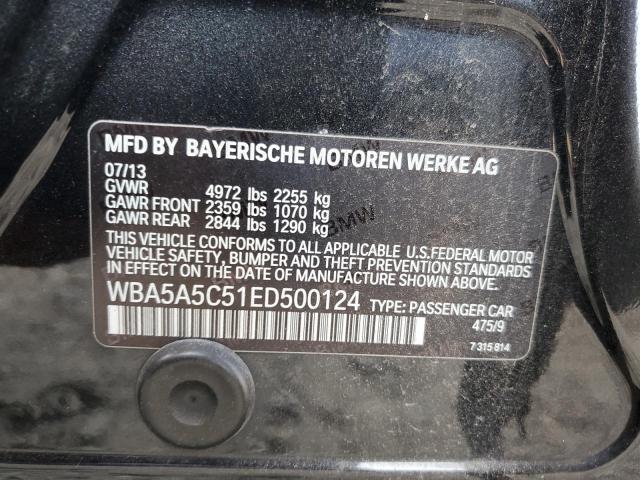 WBA5A5C51ED500124 - 2014 BMW 528 I BLACK photo 12