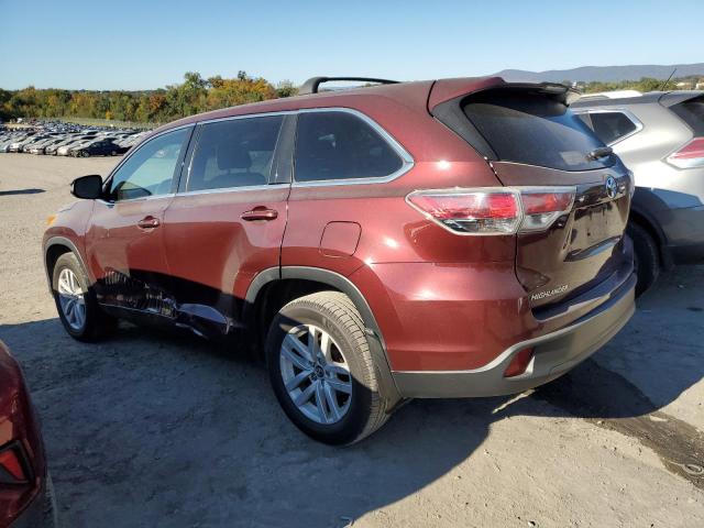 5TDBKRFH6GS336604 - 2016 TOYOTA HIGHLANDER LE BURGUNDY photo 2