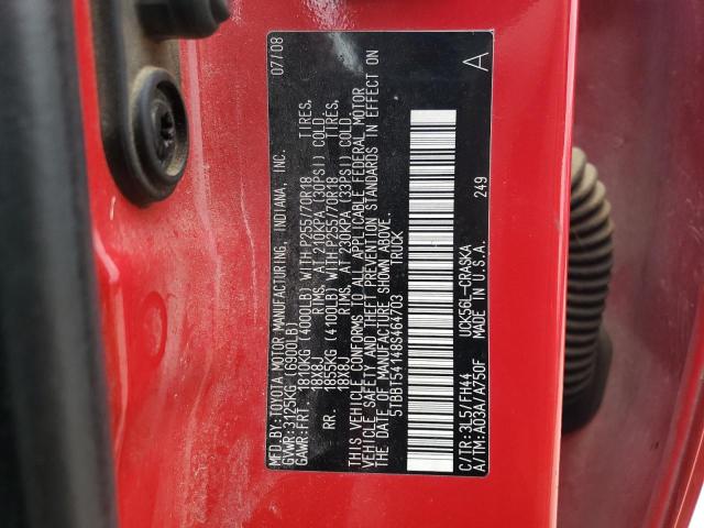 5TBBT54148S464703 - 2008 TOYOTA TUNDRA DOUBLE CAB RED photo 12