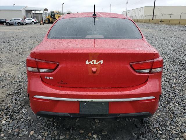 3KPA24AD6PE592593 - 2023 KIA RIO LX RED photo 6