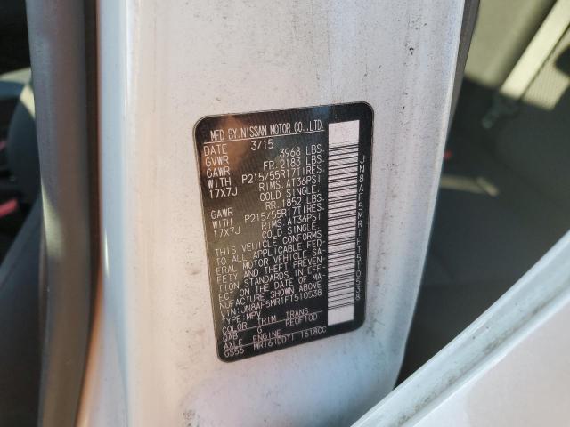 JN8AF5MR1FT510538 - 2015 NISSAN JUKE S WHITE photo 13