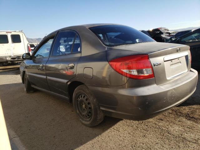 KNADC125456377729 - 2005 KIA RIO GRAY photo 2