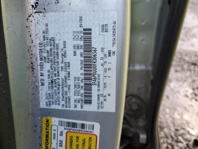 3FA6P0UU0FR306567 - 2015 FORD FUSION S HYBRID SILVER photo 12