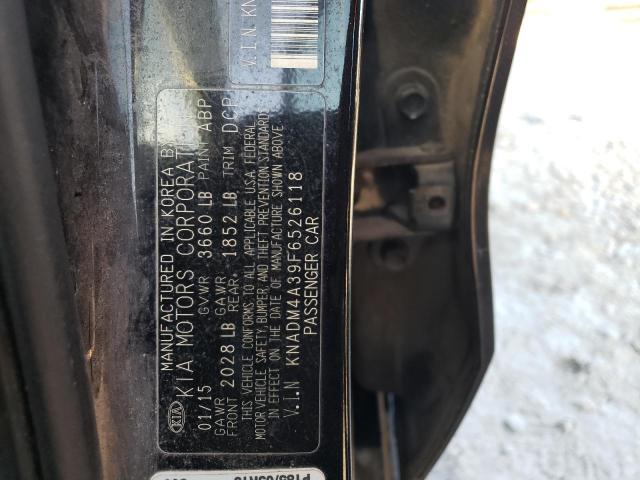 KNADM4A39F6526118 - 2015 KIA RIO LX BLACK photo 12