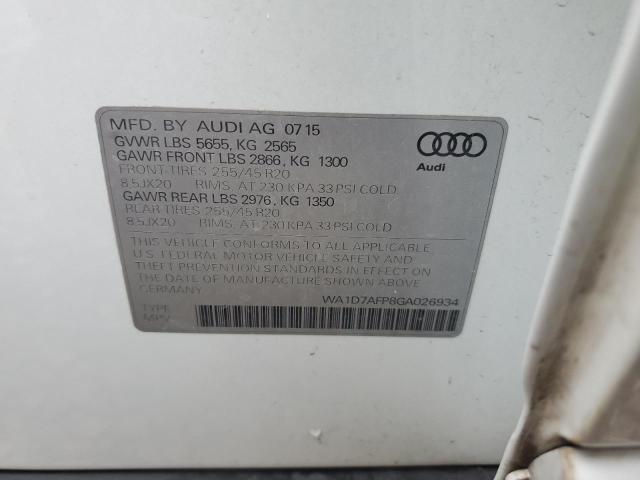 WA1D7AFP8GA026934 - 2016 AUDI Q5 PREMIUM PLUS S-LINE WHITE photo 13