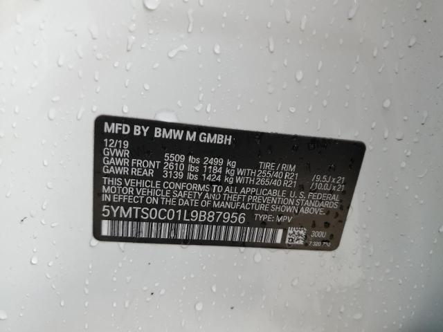 5YMTS0C01L9B87956 - 2020 BMW X3 M COMPETITION WHITE photo 14