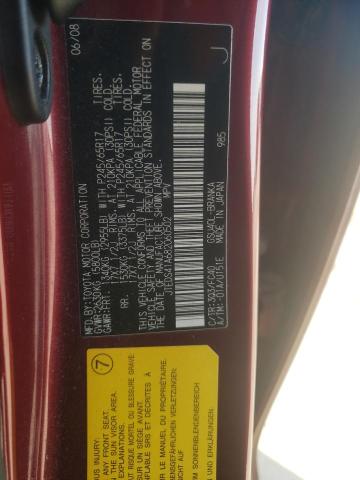 JTEDS41A682060502 - 2008 TOYOTA HIGHLANDER RED photo 12