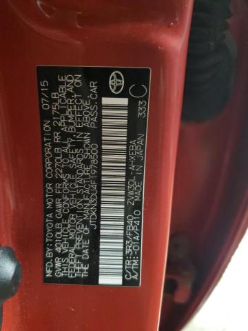 JTDKN3DU4F1978500 - 2015 TOYOTA PRIUS RED photo 12