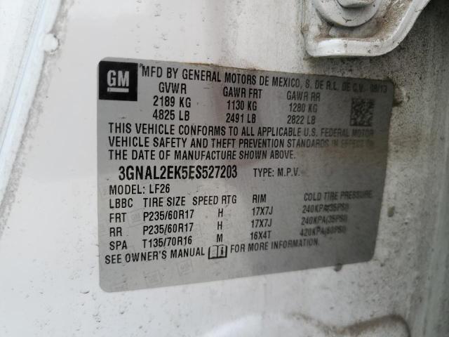 3GNAL2EK5ES527203 - 2014 CHEVROLET CAPTIVA LS თეთრი ფოტო 12