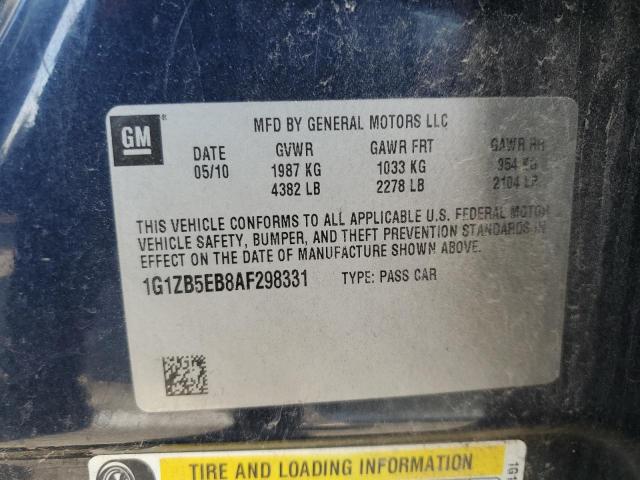 1G1ZB5EB8AF298331 - 2010 CHEVROLET MALIBU LS BLUE photo 12