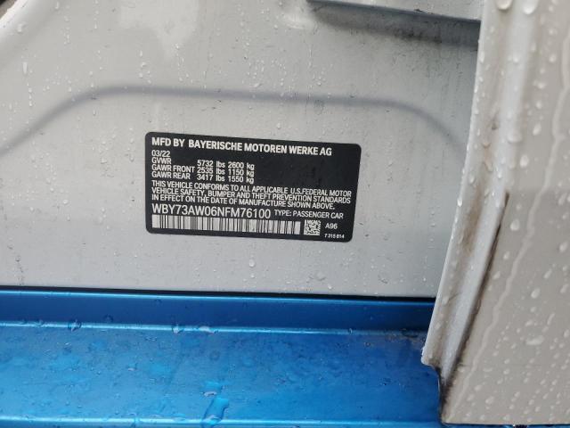 WBY73AW06NFM76100 - 2022 BMW I4 EDRIVE4 WHITE photo 13