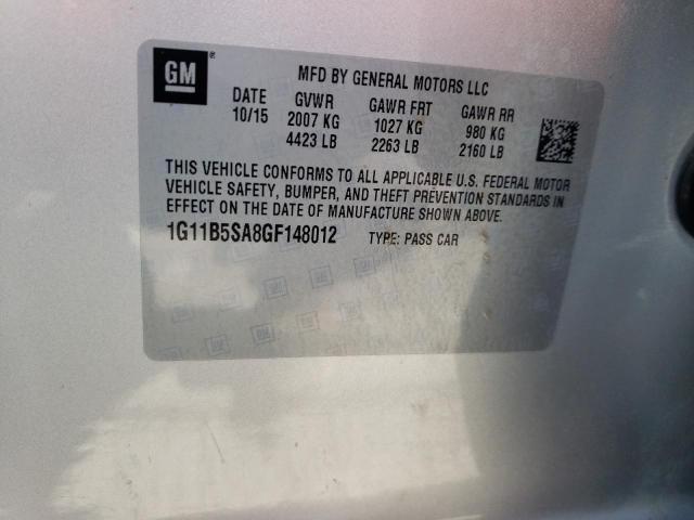 1G11B5SA8GF148012 - 2016 CHEVROLET MALIBU LIM LS ვერცხლისფერი ფოტო 12