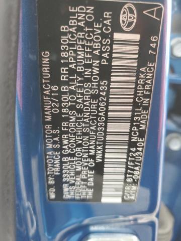 VNKKTUD33GA062435 - 2016 TOYOTA YARIS L BLUE photo 13