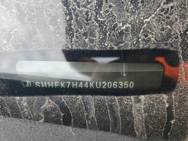 SHHFK7H44KU206350 - 2019 HONDA CIVIC SPORT 烧焦的 照片 12