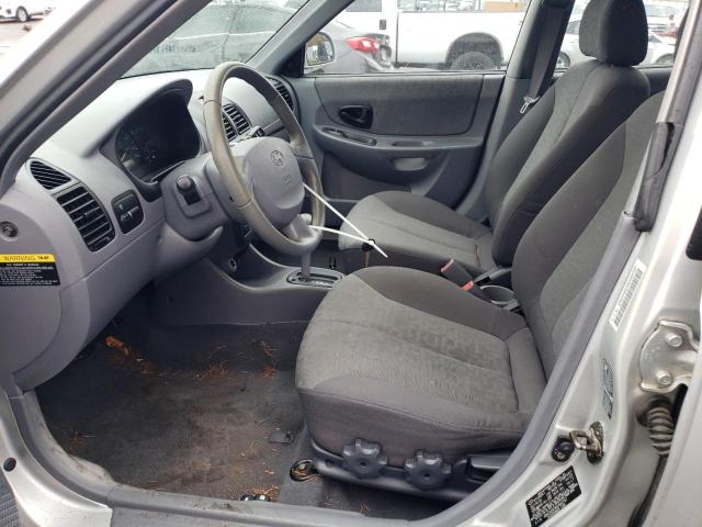 KMHCG45C94U540797 - 2004 HYUNDAI ACCENT GL SILVER photo 7