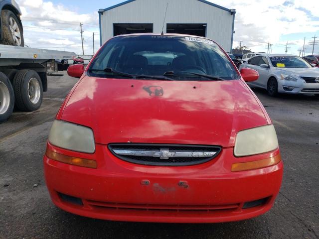 KL1TD62685B442338 - 2005 CHEVROLET AVEO BASE RED photo 5