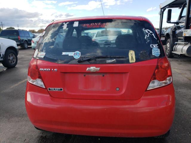 KL1TD62685B442338 - 2005 CHEVROLET AVEO BASE RED photo 6