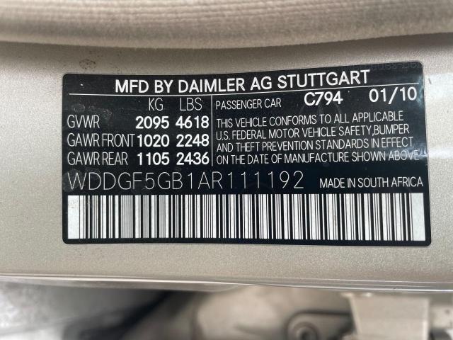 WDDGF5GB1AR111192 - 2010 MERCEDES-BENZ C 350 TAN photo 10