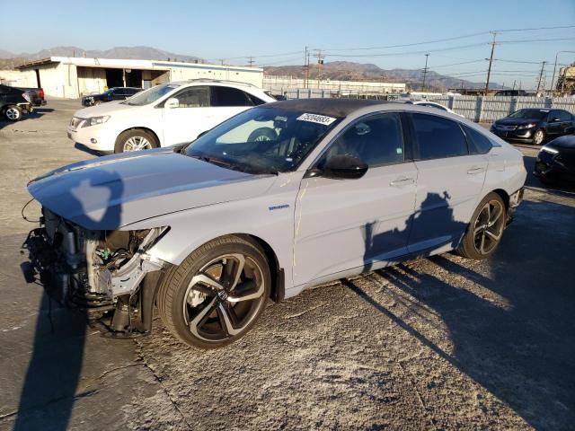 1HGCV3F29NA004818 - 2022 HONDA ACCORD HYBRID SPORT GRAY photo 1