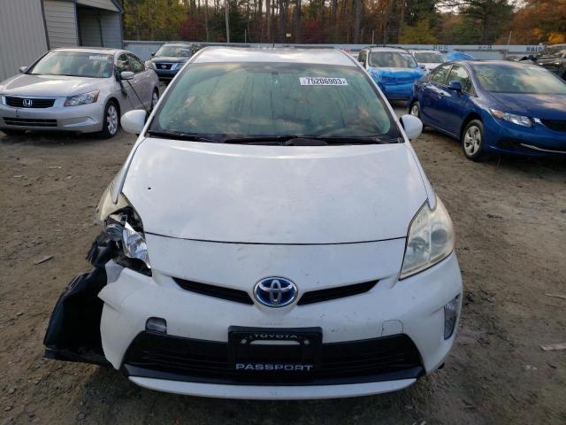 JTDKN3DU2D0347084 - 2013 TOYOTA PRIUS WHITE photo 5