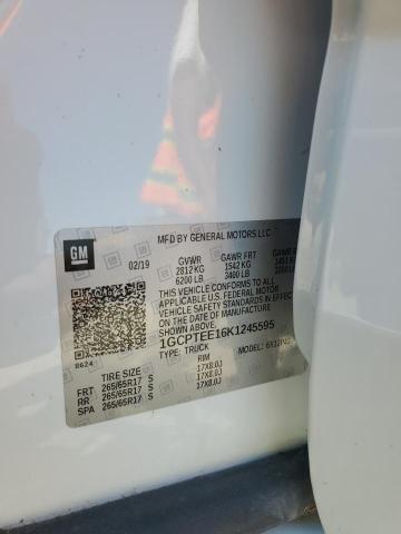 1GCPTEE16K1245595 - 2019 CHEVROLET COLORADO ZR2 WHITE photo 13