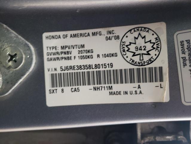 5J6RE38358L801519 - 2008 HONDA CR-V LX SILVER photo 14