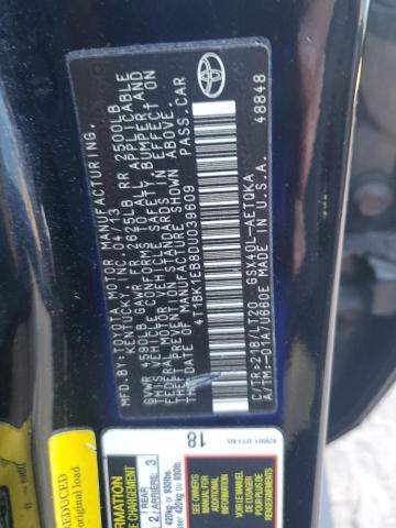 4T1BK1EB8DU039609 - 2013 TOYOTA AVALON BASE 黑色 照片 12