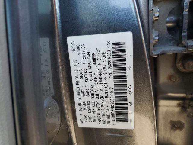 JHMCP26328C021513 - 2008 HONDA ACCORD LX GRAY photo 13