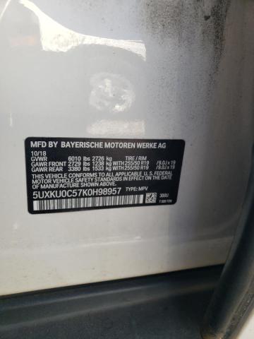 5UXKU0C57K0H98957 - 2019 BMW X6 SDRIVE35I WHITE photo 13