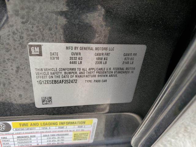 1G1ZE5EB6AF252472 - 2010 CHEVROLET MALIBU LTZ BLACK photo 12