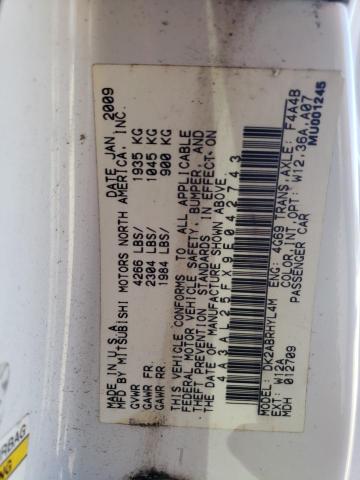 4A3AL25FX9E042743 - 2009 MITSUBISHI ECLIPSE SPYDER GS 白色 照片 12