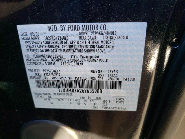 1LNHM87A26Y635988 - 2006 LINCOLN LS 黑色 照片 12