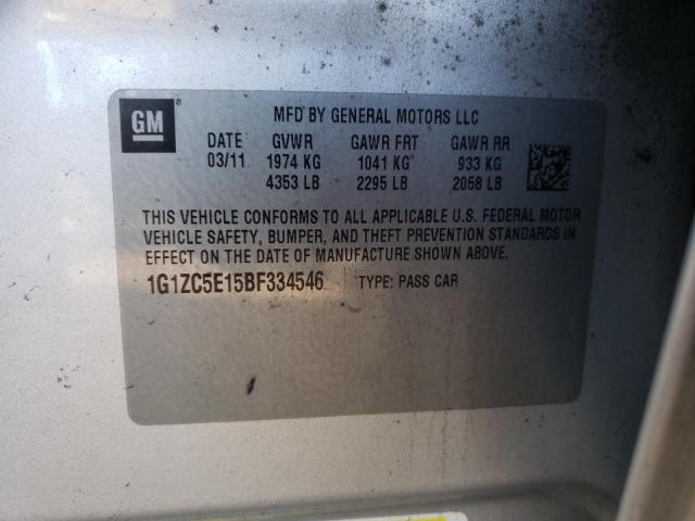 1G1ZC5E15BF334546 - 2011 CHEVROLET MALIBU 1LT 银色 照片 12