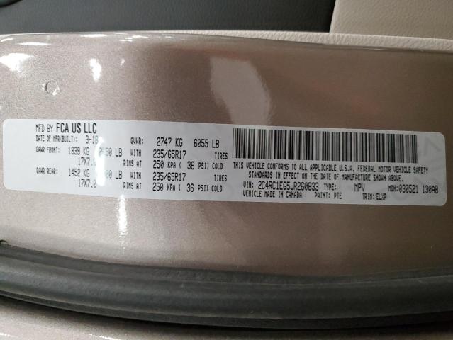 2C4RC1EG5JR260833 - 2018 CHRYSLER PACIFICA TOURING L PLUS TAN photo 13