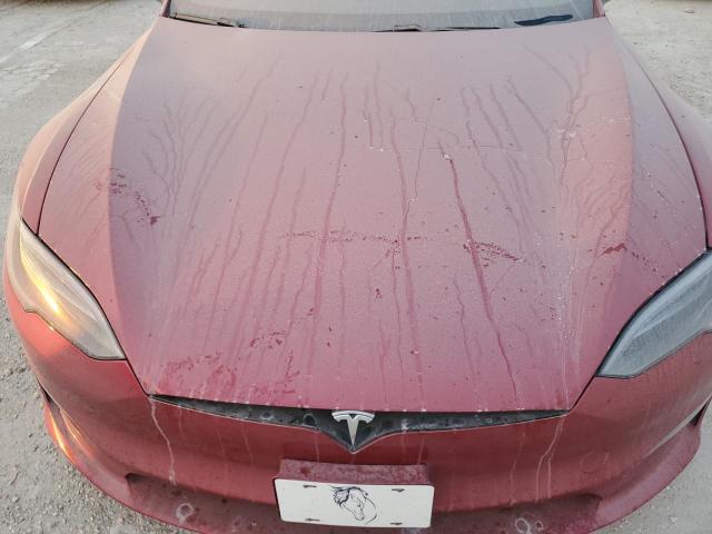 5YJSA1E53PF521709 - 2023 TESLA MODEL S RED photo 11