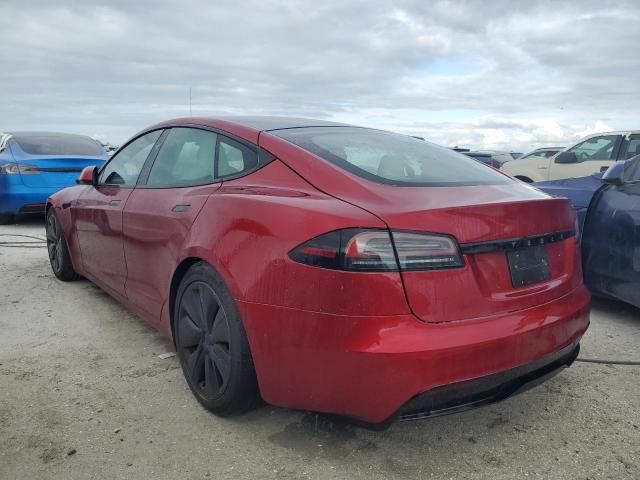 5YJSA1E53PF521709 - 2023 TESLA MODEL S RED photo 2