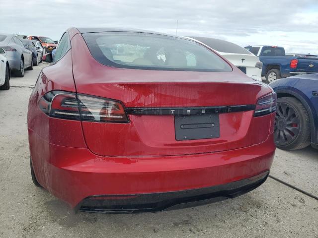 5YJSA1E53PF521709 - 2023 TESLA MODEL S RED photo 6