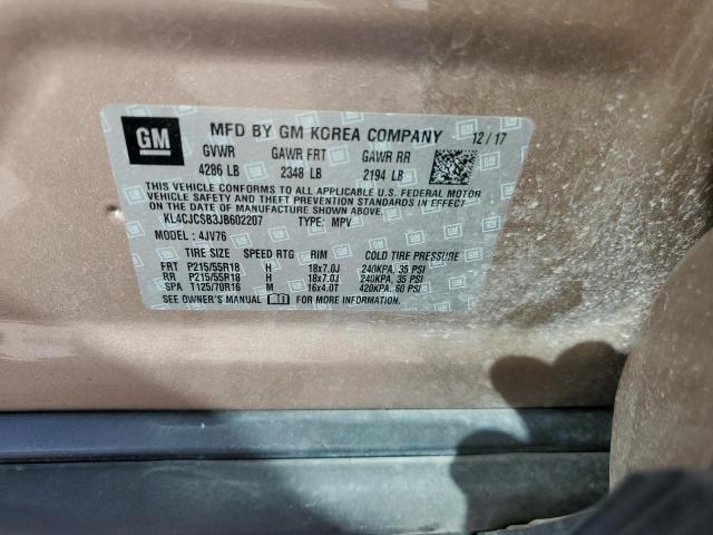 KL4CJCSB3JB602207 - 2018 BUICK ENCORE ESSENCE BROWN photo 13