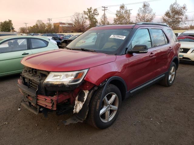 1FM5K8D81HGD14690 - 2017 FORD EXPLORER XLT RED photo 1