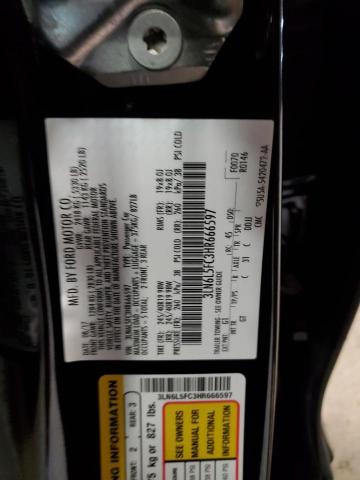 3LN6L5FC3HR666597 - 2017 LINCOLN MKZ RESERVE შავი ფოტო 13