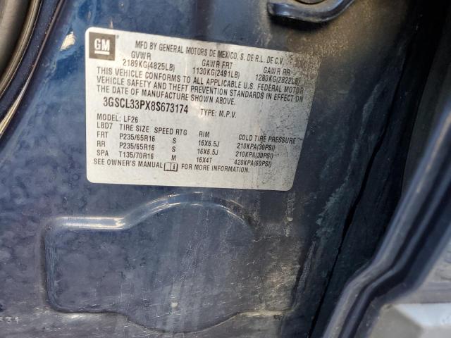 3GSCL33PX8S673174 - 2008 SATURN VUE XE BLUE photo 12