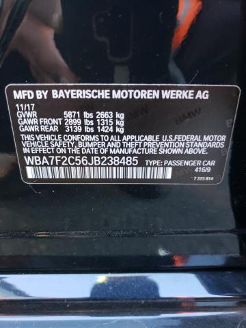 WBA7F2C56JB238485 - 2018 BMW 750 XI BLACK photo 12