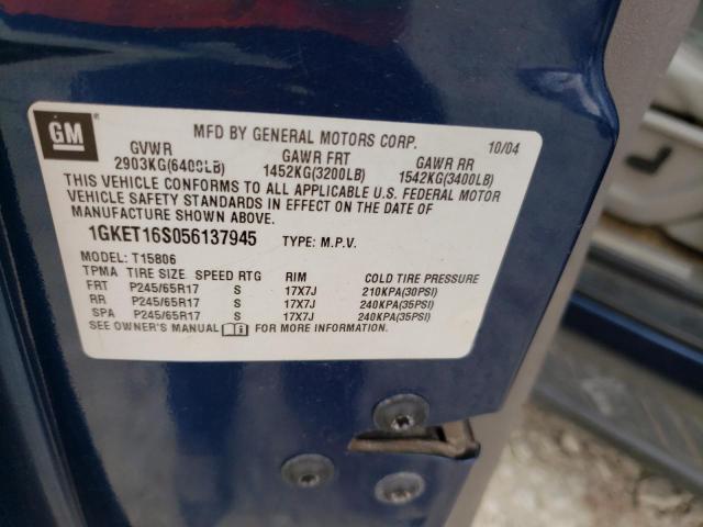 1GKET16S056137945 - 2005 GMC ENVOY XL BLUE photo 13