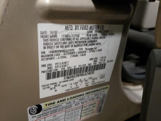 1FMDK02W98GA24020 - 2008 FORD TAURUS X SEL CREAM photo 13