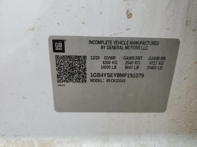 1GB4YSEY8MF151079 - 2021 CHEVROLET SILVERADO K3500 WHITE photo 12